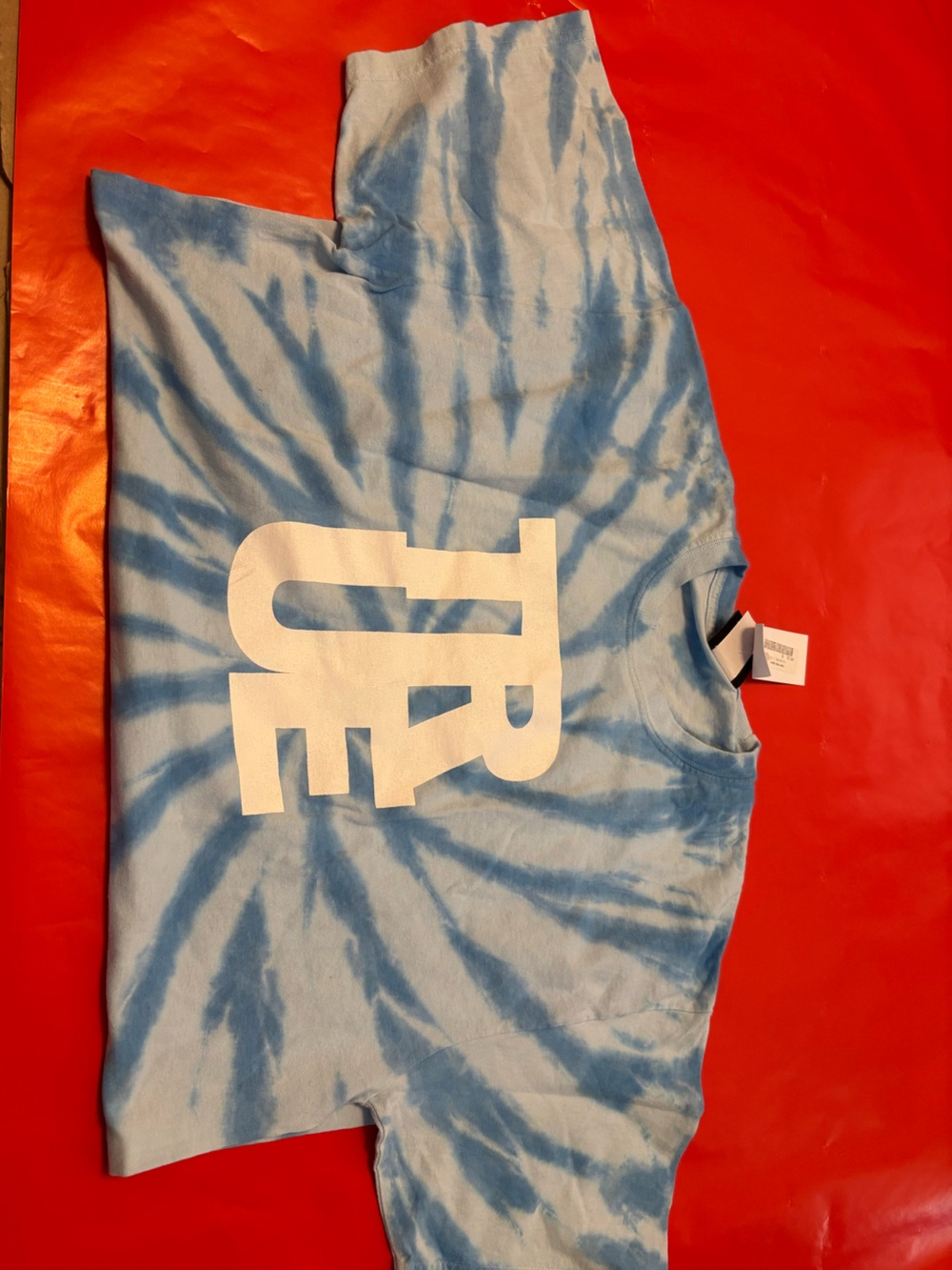 Reason Blue Tie-Dye Tee with White 'TRUE' Graphic